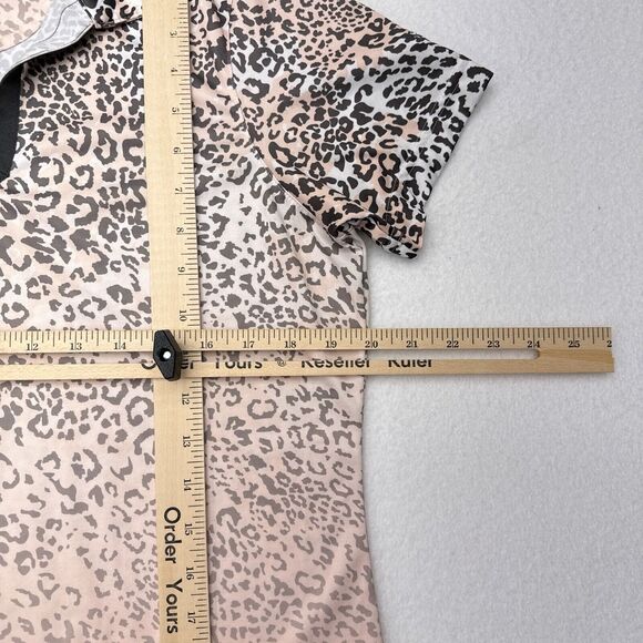 Kate‎ Lord Golf Top Size Large Pink Leopard Print Tennis Saddlebrook Resort Polo - Picture 10 of 11